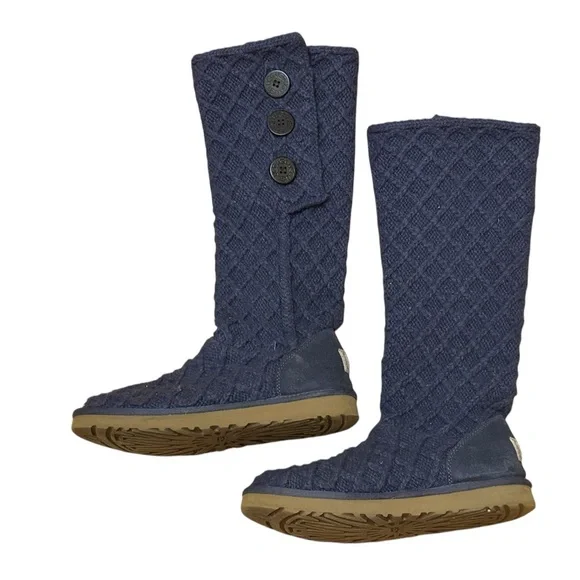 UGG Lattice Cardy Boots Navy Blue Size 10 Women’s - Picture 7 of 10